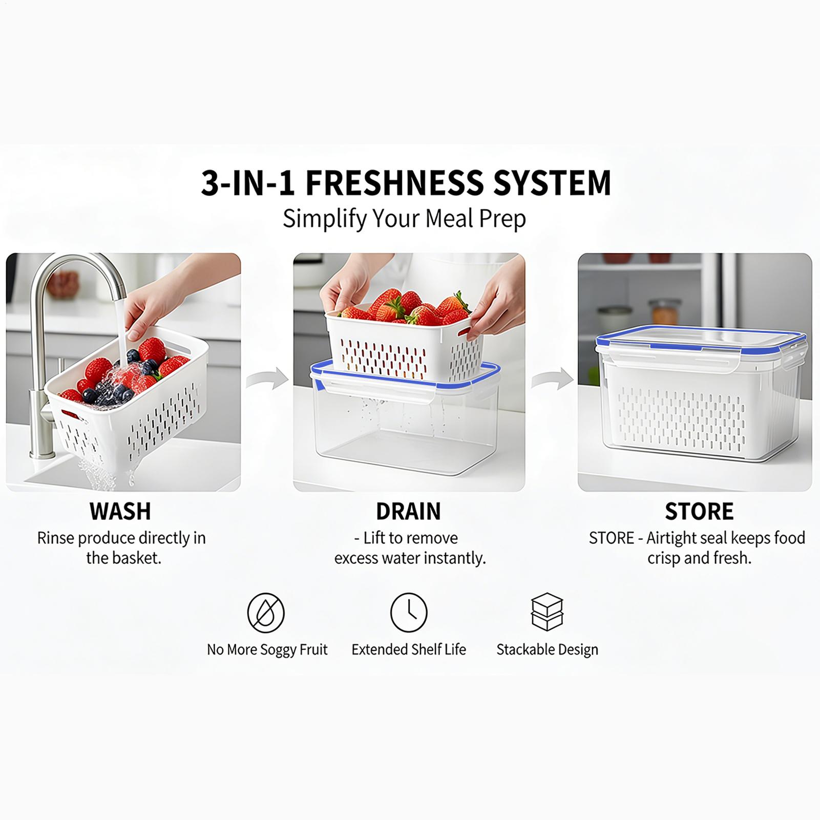 Food Storage Containers - 4 in 1 식품 보관 용기