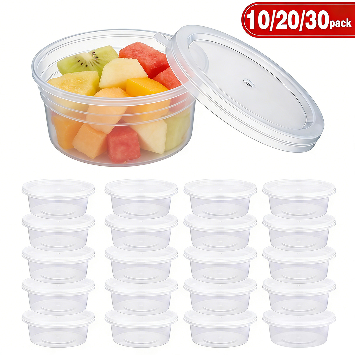 Food Storage Meals - 10/20/30개입 소형 슬라임 용기(뚜껑 포함), 조미료