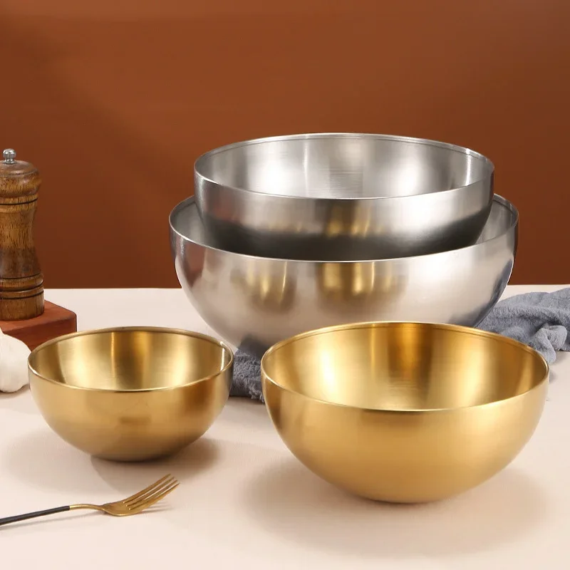 Food Storage Meals - 두꺼운 스테인리스 과일 샐러드 그릇 15cm/20cm/25cm
