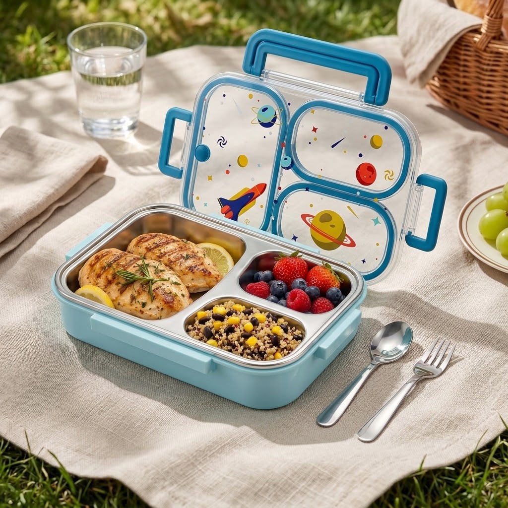 Food Storage Oven Safe - 900ML 귀여운 304 스테인리스 스틸 분리형