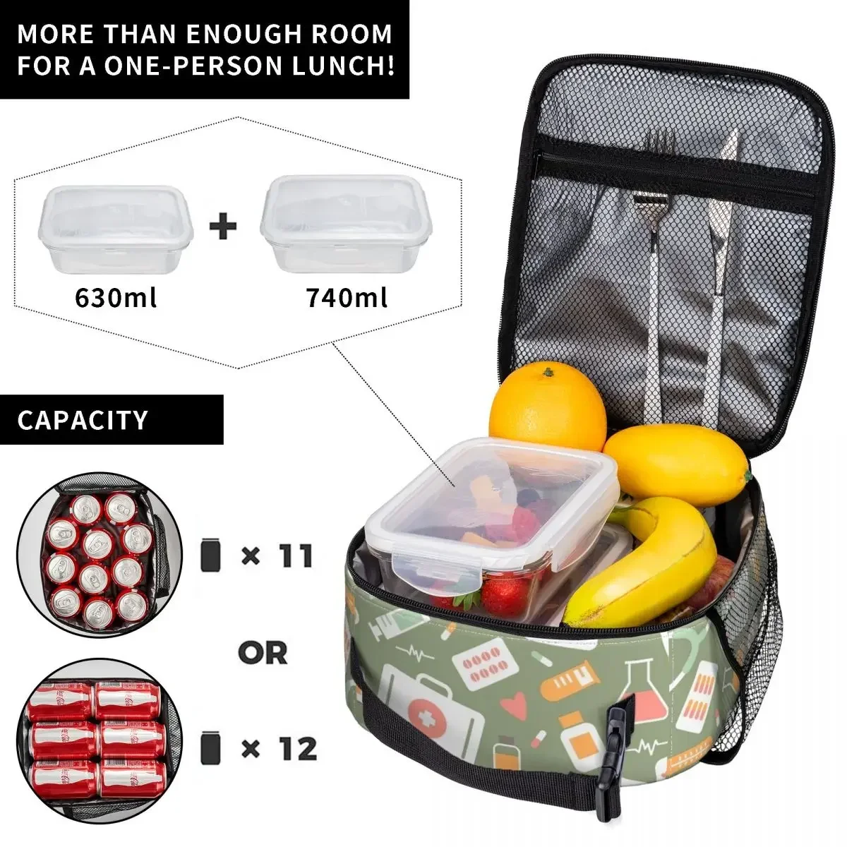 간호사 건강 관리 패턴 머치 절연 점심 토트백 학교 사 - Food Storage Bag 리뷰 및 가격