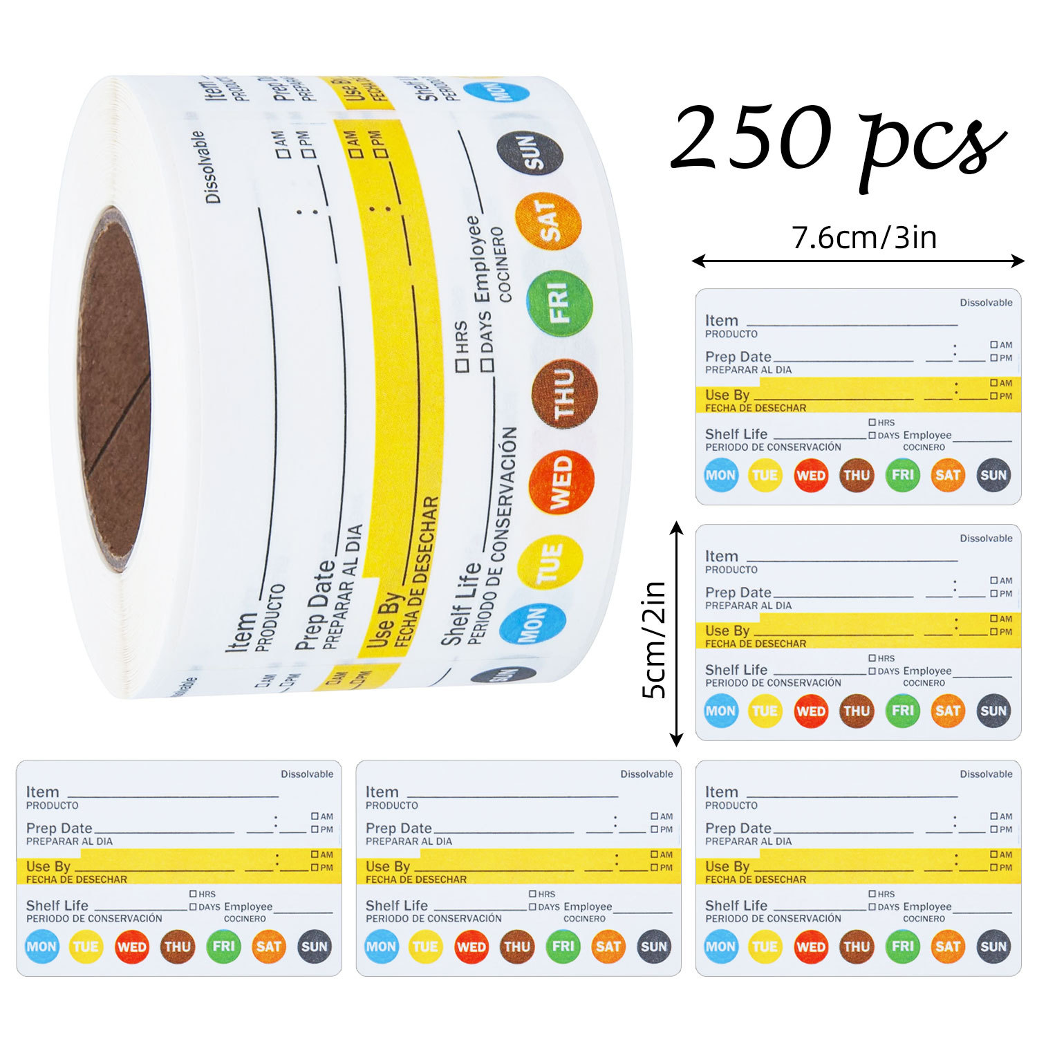 250Pcs/롤 식품 날짜 라벨 주방 용기용 방수 식품 - Food Storage Labels 리뷰 및 가격