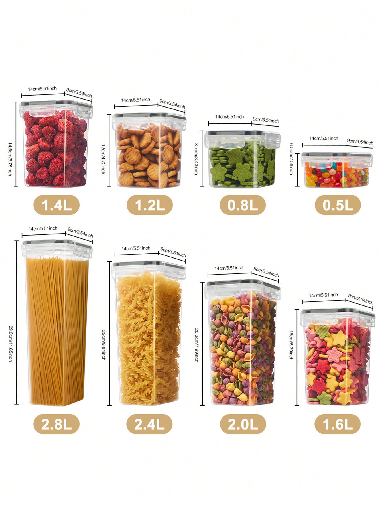 뚜껑이 있는 밀폐형 식품 보관 용기 48개 세트 - 곡 - Food Storage Labels 리뷰 및 가격