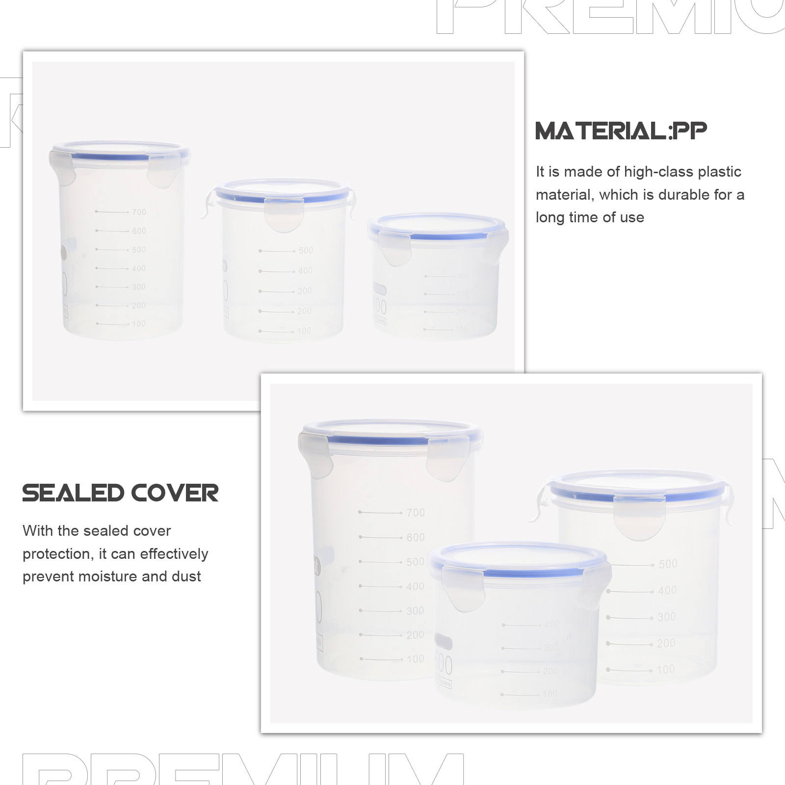 6개 세트 밀폐형 보관 용기, 투명 플라스틱 곡물 보관 - Food Storage Containers 리뷰 및 가격