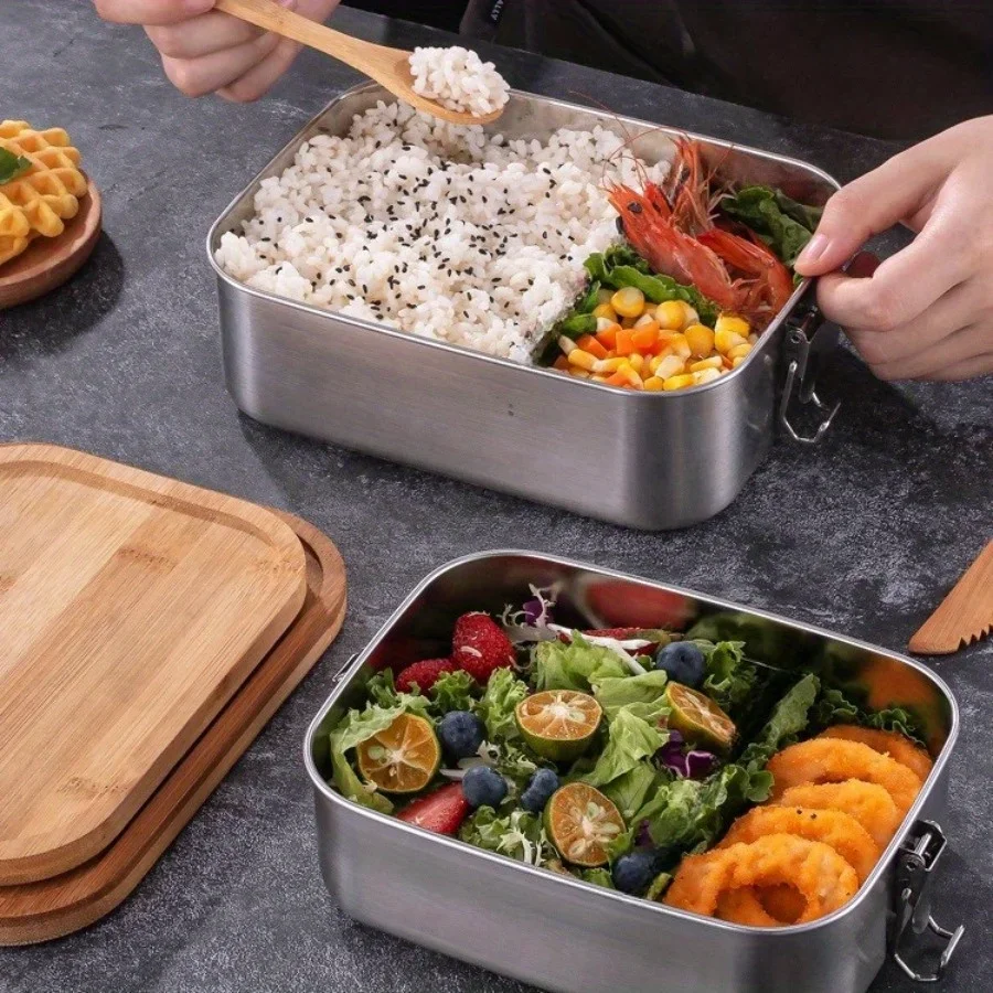 새로운 304 스테인리스 스틸 대나무 뚜껑 도시락, 일 - Food Storage Oven Safe 리뷰 및 가격