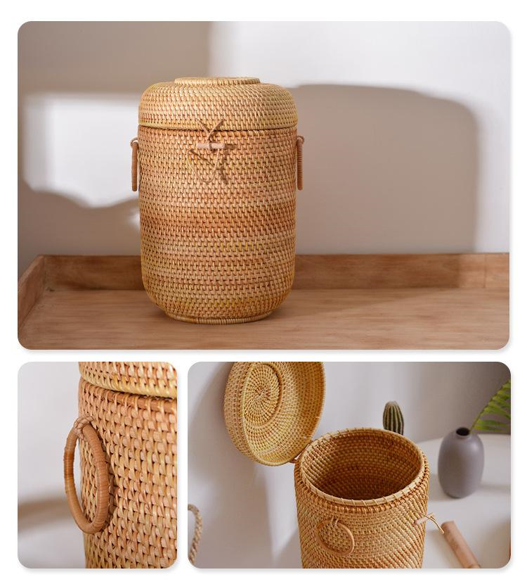 뚜껑이있는 손으로 짠 등나무 차 보관 상자 Puer 티 - Food Storage Oven Safe 리뷰 및 가격