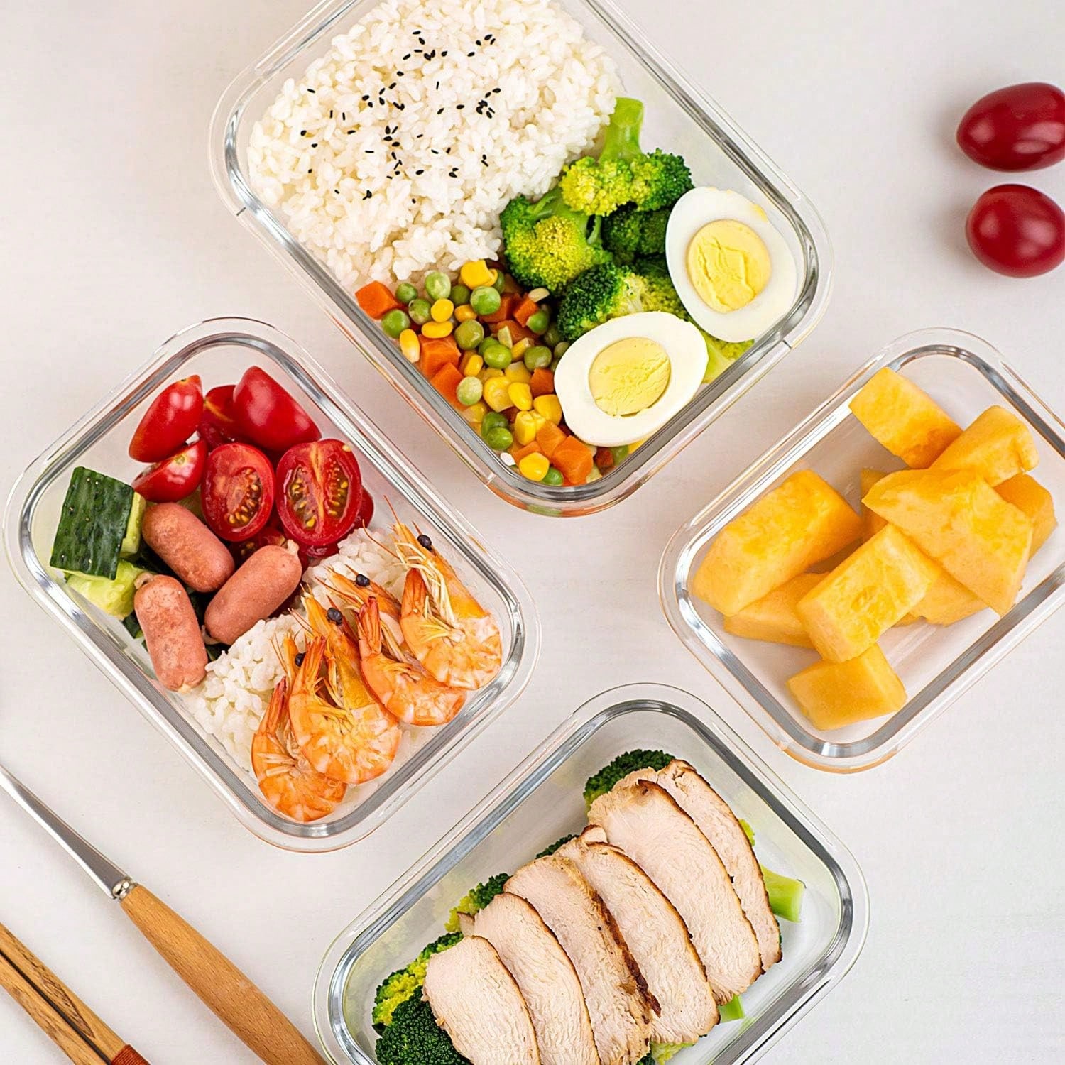 10팩 유리 밀프렙 용기, 뚜껑이 있는 밀폐형 식품 보 - Food Storage Meals 리뷰 및 가격