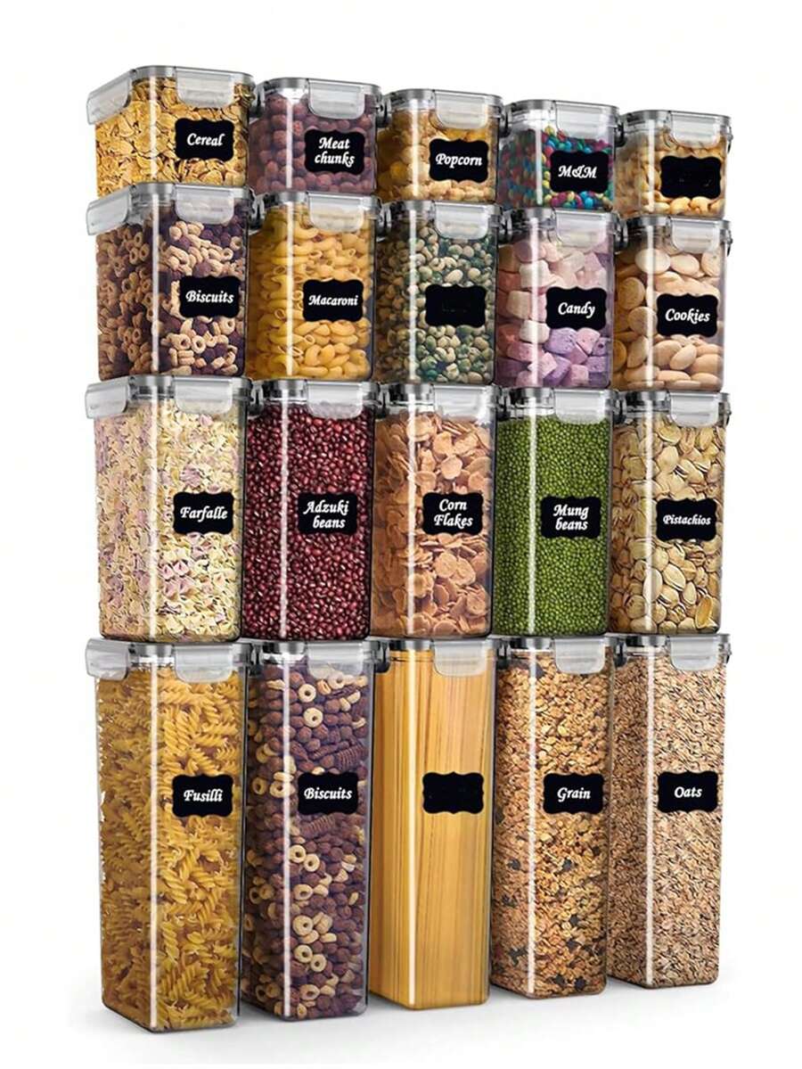 뚜껑이 있는 밀폐형 식품 보관 용기 24개 세트 - 주 - Food Storage Labels 리뷰 및 가격