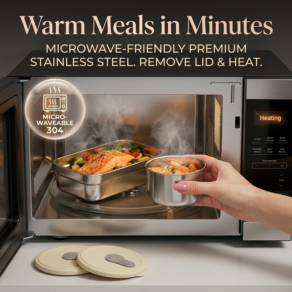 전자레인지 사용 가능 304 스테인리스 도시락 세트 3 - Food Storage Oven Safe 리뷰 및 가격