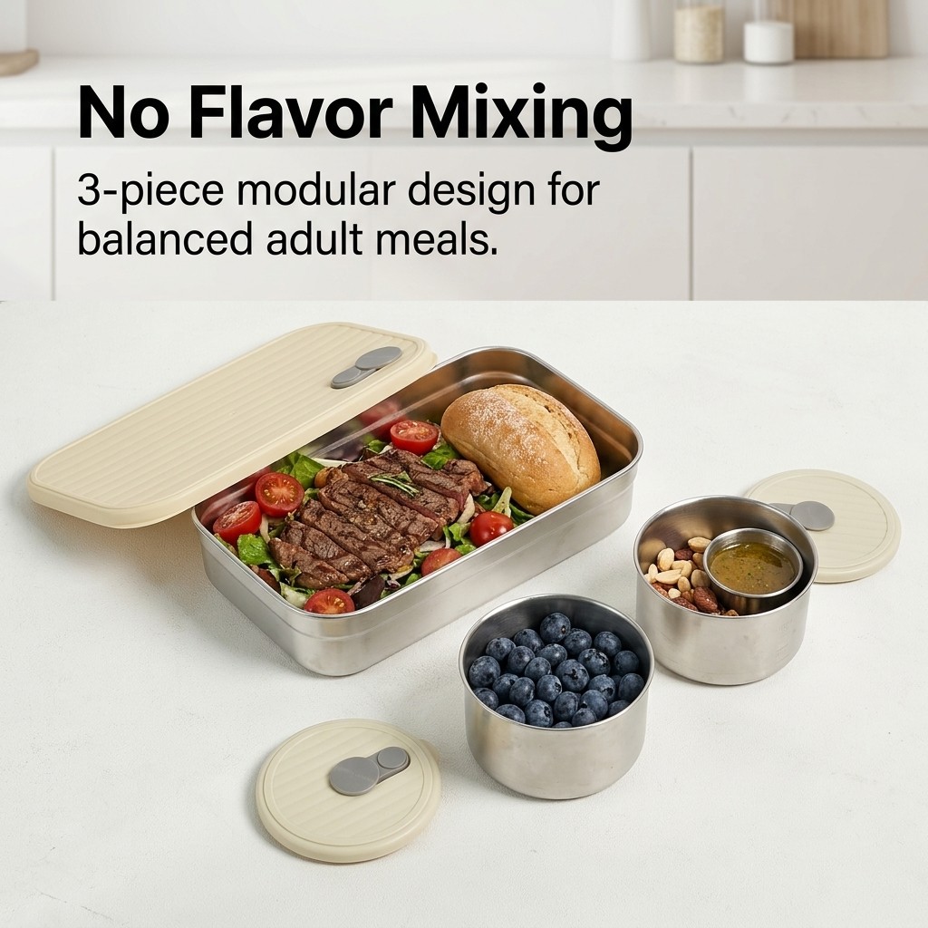 전자레인지 사용 가능 304 스테인리스 도시락 세트 3 - Food Storage Oven Safe 리뷰 및 가격