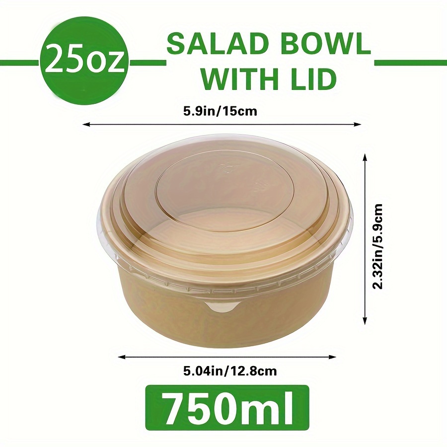 25온스/750ml 25/50팩 종이 그릇 뚜껑 포함, - Food Storage Meals 리뷰 및 가격