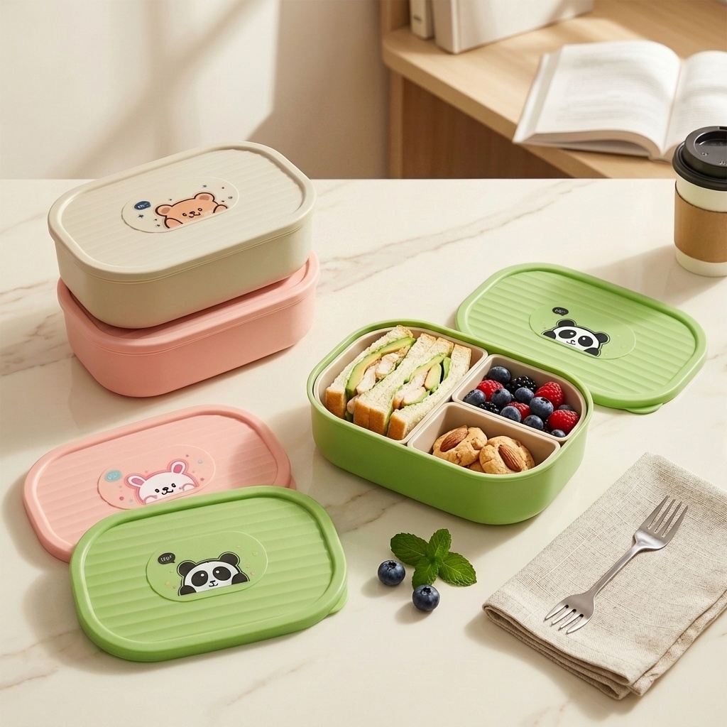 귀여운 플라스틱 분리형 도시락통 어린이 학생 휴대용 밀 - Food Storage Oven Safe 리뷰 및 가격